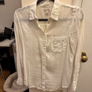 J. Crew Factory - White Linen Top in XS